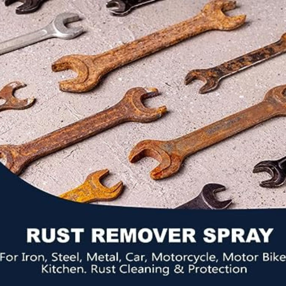 Stain and Rust Cleaner Spray used on rusted tools and metal fittings around the home