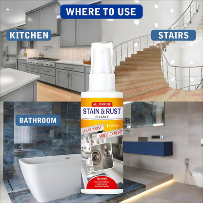 Stain and Rust Cleaner Spray recommended for kitchen, bathroom and stair surfaces