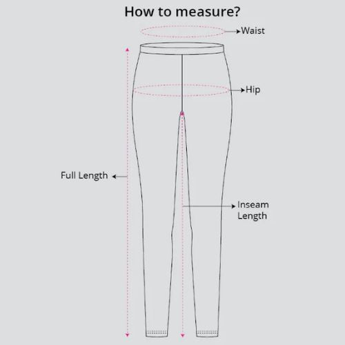 Womens Cotton Churidar Leggings size chart